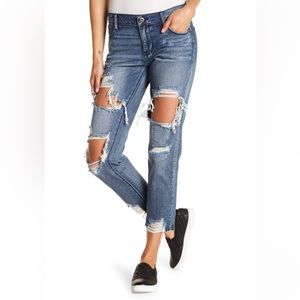 Pistola Remy Cropped Distressed Boyfriend Jeans size 26